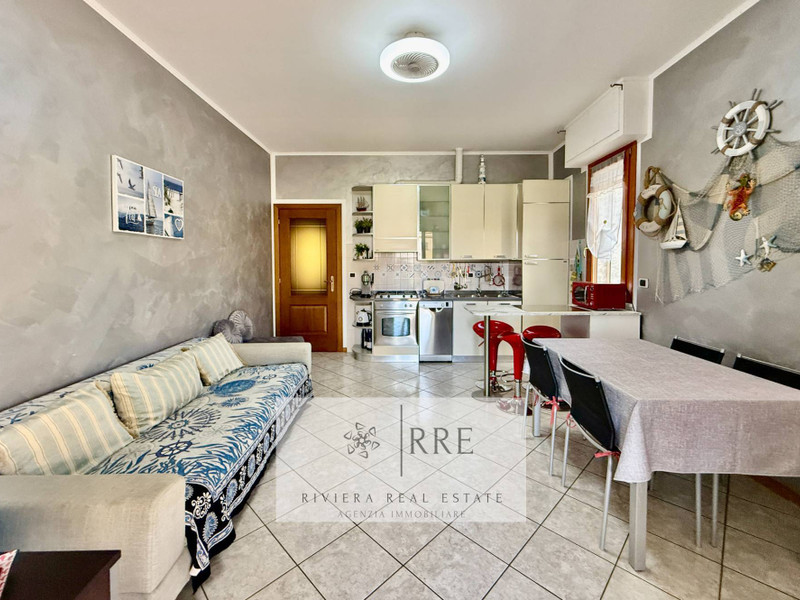 Restored apartment with open-plan living area in Loano, Liguria